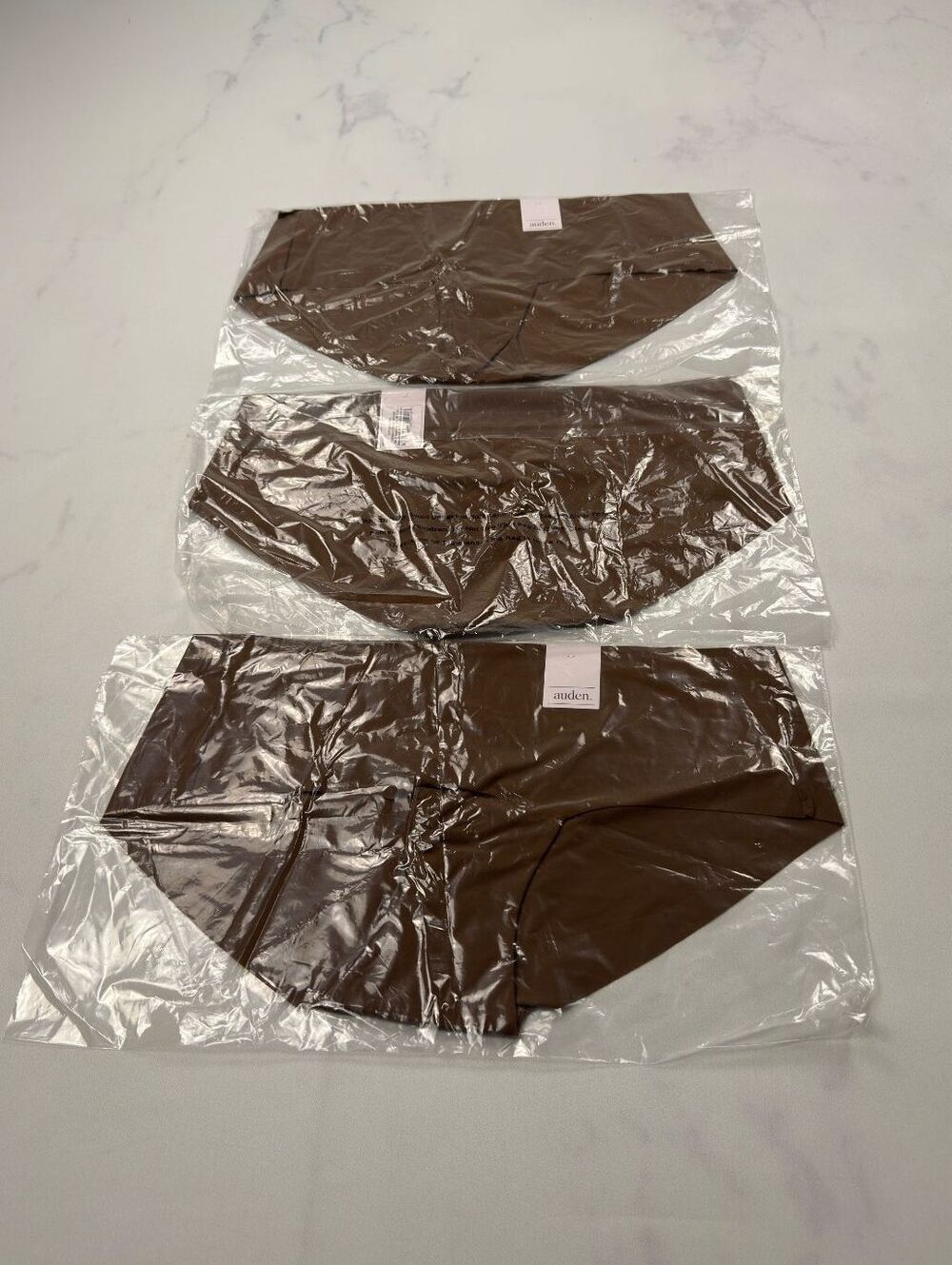 Auden Bikini Bottoms Brown Seamless Stretch Lot of 3 - Womens M NWT